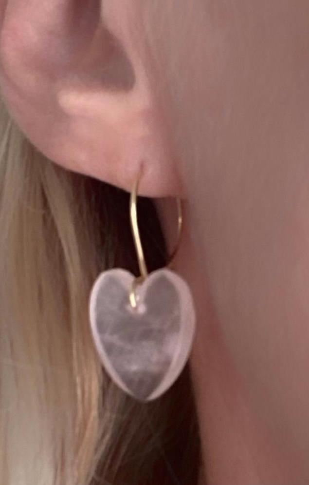 Rose Quartz Heart Earrings