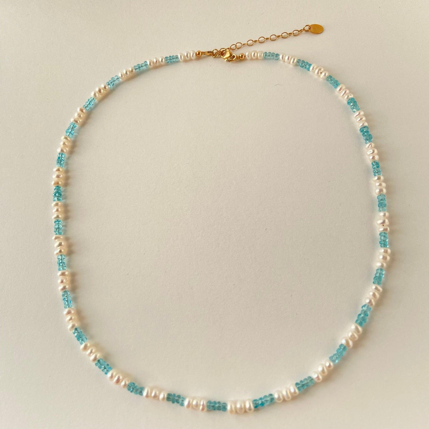 Apatite and Pearl Necklace