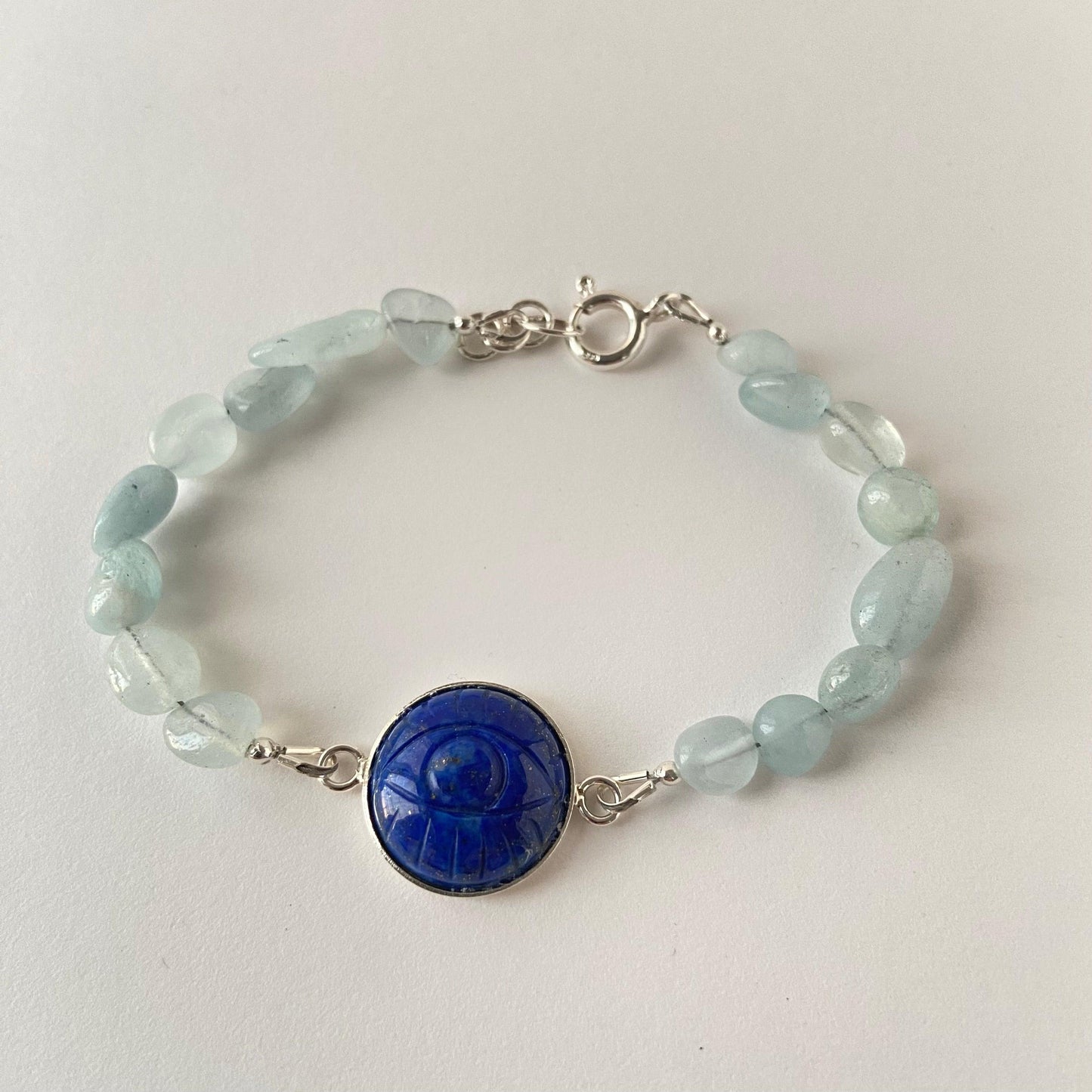 Aquamarine Evil Eye Bracelet