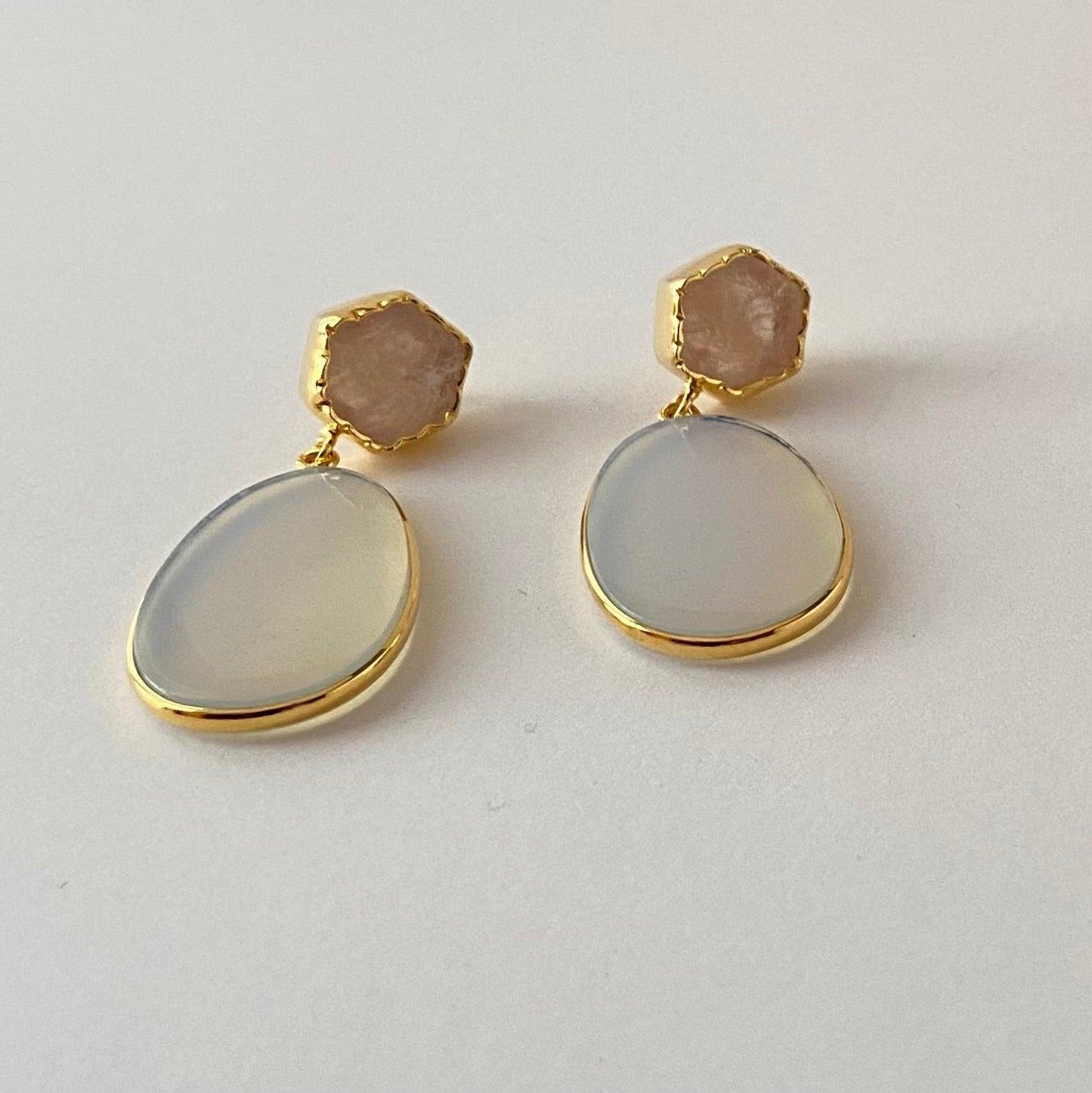 Rose Quartz Opalite Drop Earrings