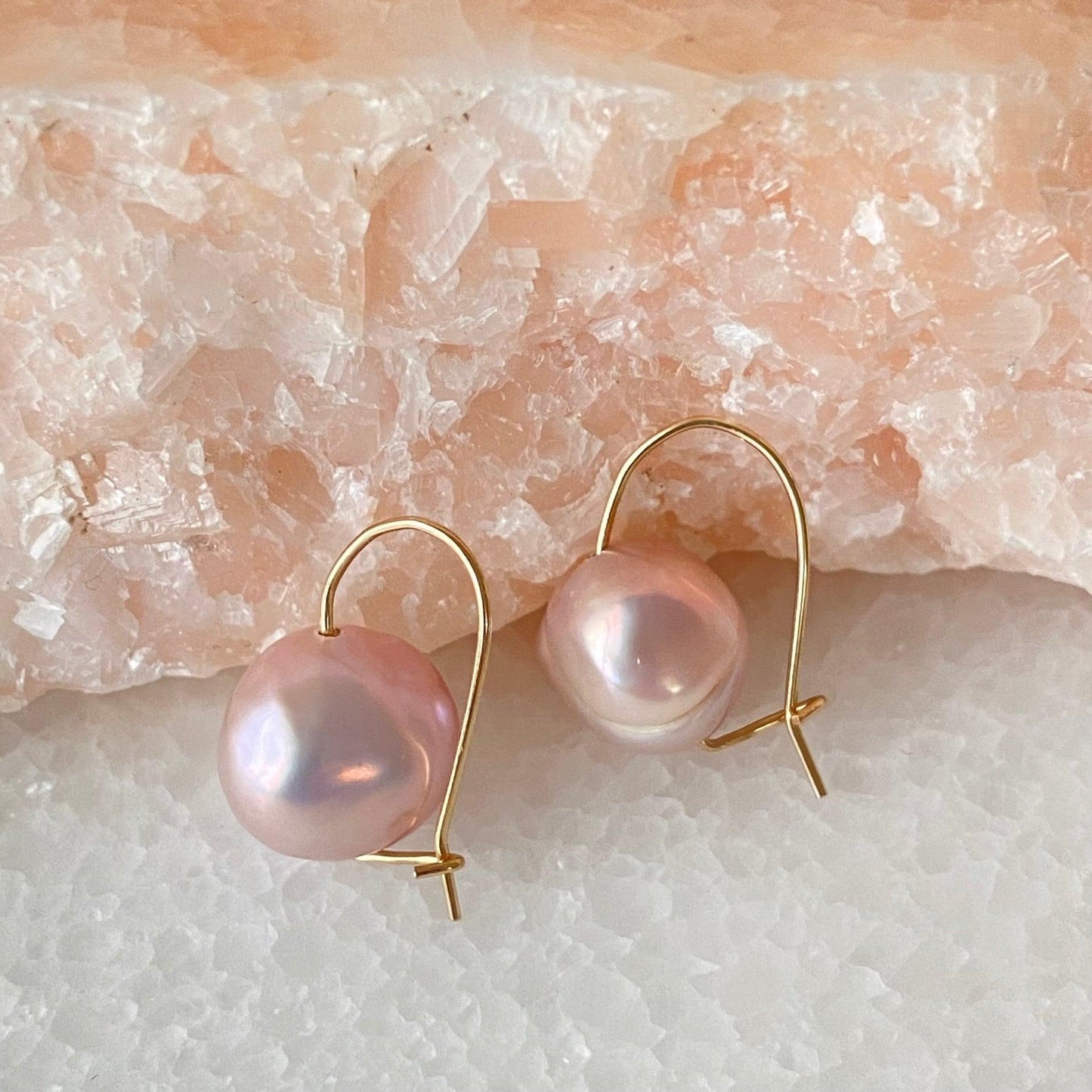 Pink Baroque Pearl Earrings