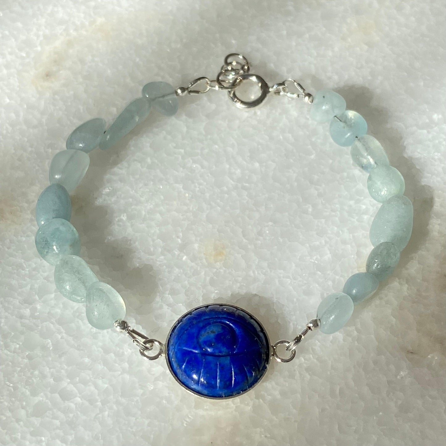 Aquamarine Evil Eye Bracelet