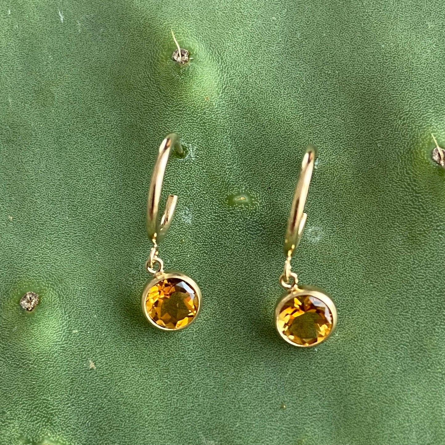 Citrine Drop Hoops
