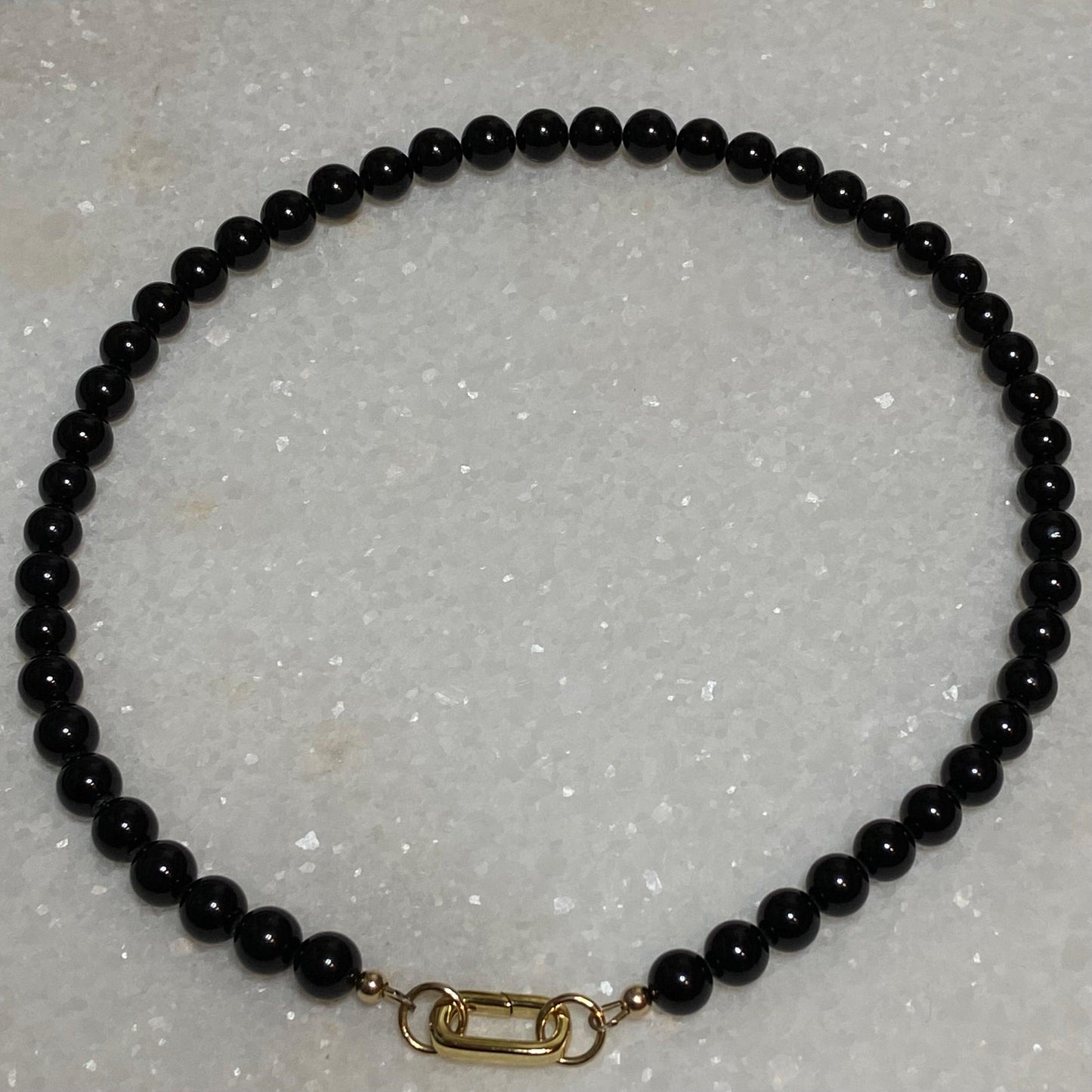 Black Tourmaline Carabiner Necklace