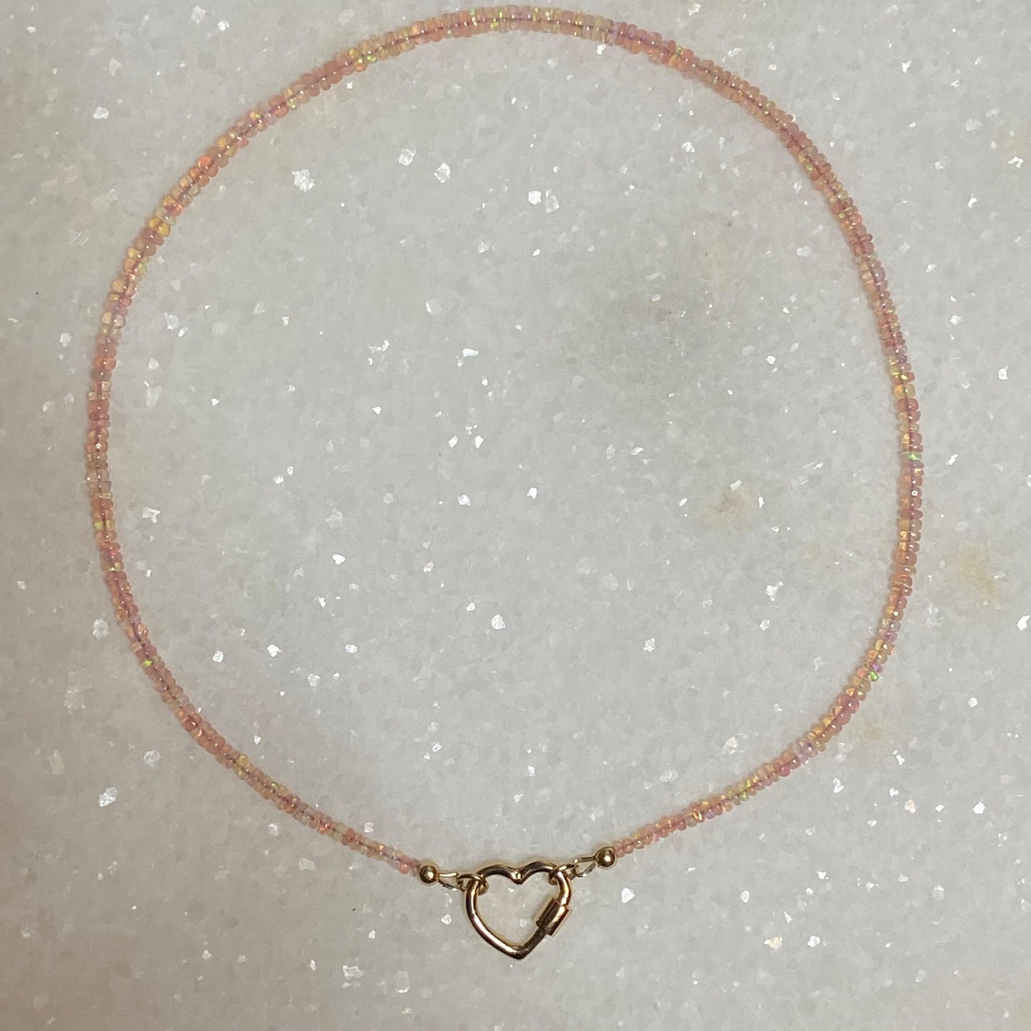 Pink Opal Carabiner Necklace