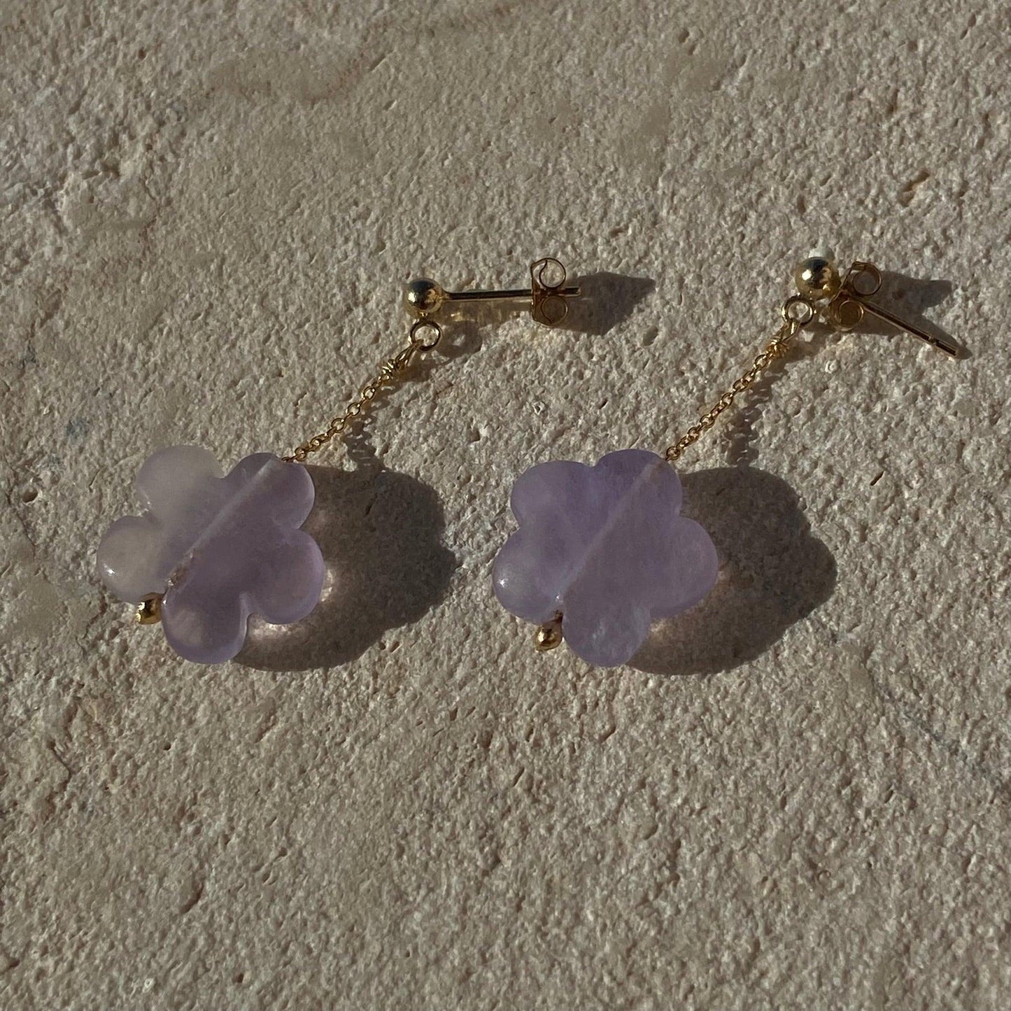 Fluorite Flower Drop Earrings