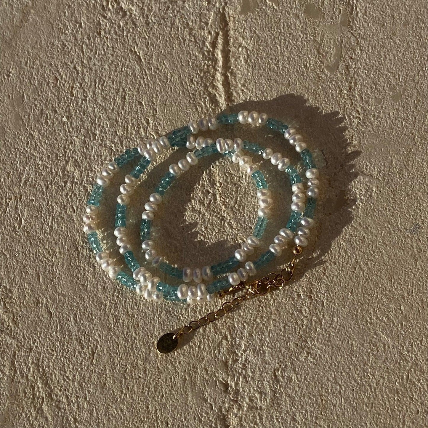Apatite and Pearl Necklace