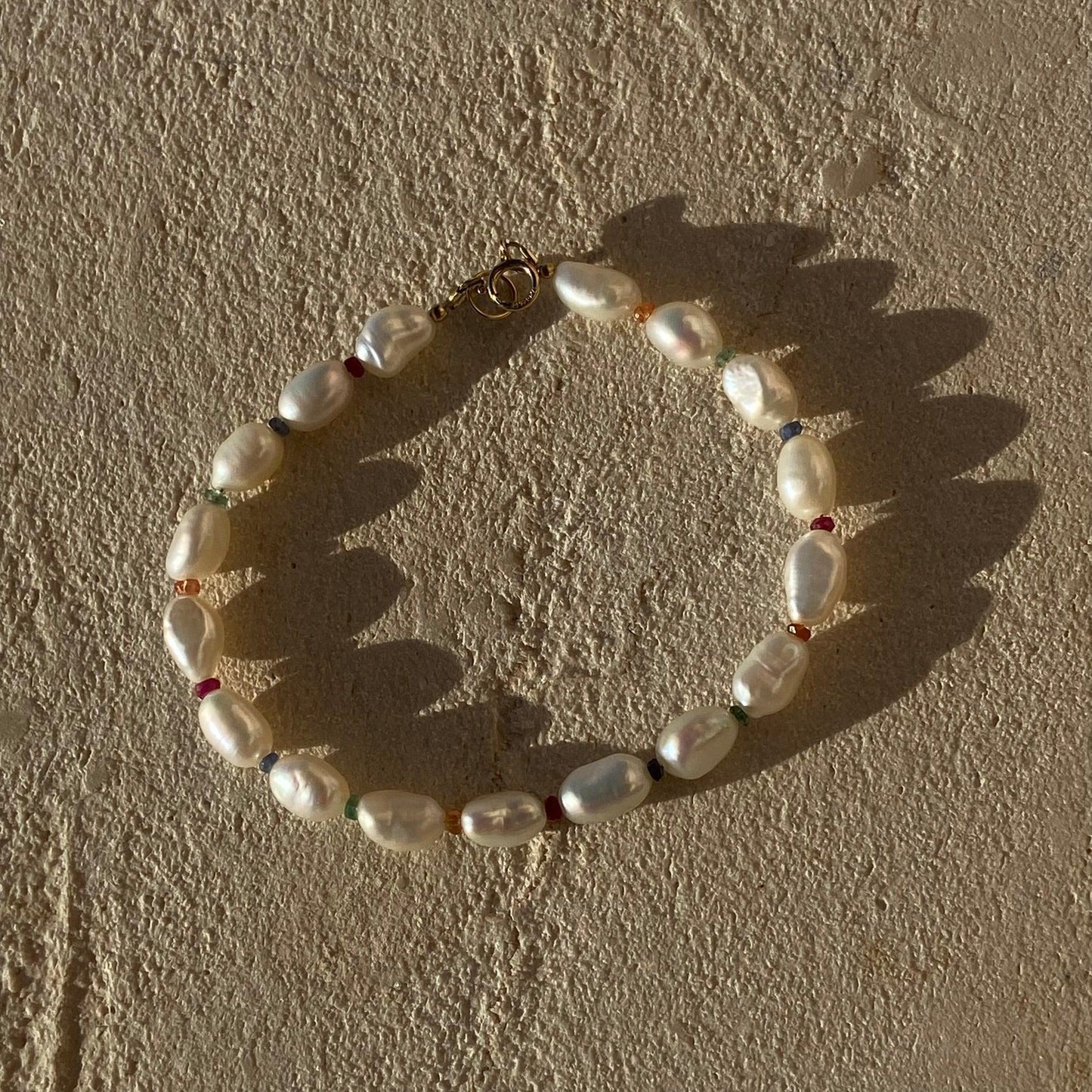 Baroque Pearl Rainbow Sapphire Bracelet