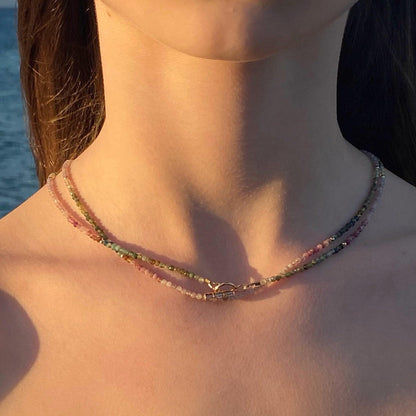 Collar de turmalina con doble lazo largo