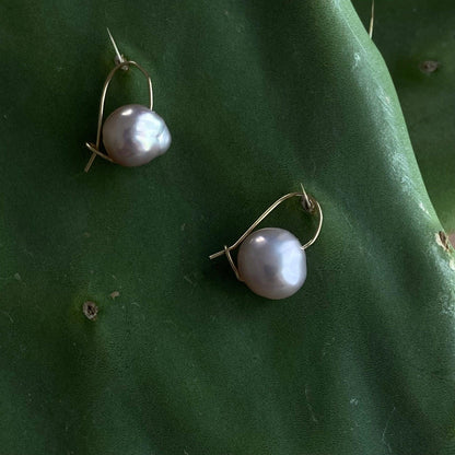 Pendientes de perla barroca rosa